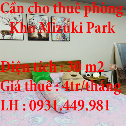 Cần cho thuê phòng DT 30 m2 nằm trong khu Mizuki Park kế Q8 và Q7 –Tp HCM