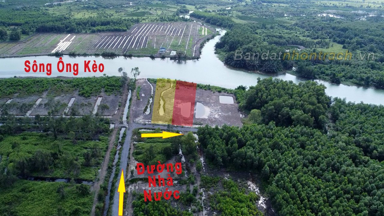Đất mặt tiền Sông Ông Kèo vip nhất Nhơn Trạch, Diện tích 1.350m2, 4,5triệu/m2 TL. 